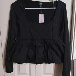 Wild Fable Black Peplum Blouse